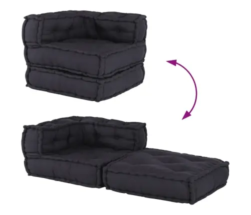 Modulinė Sofa, Antracito Spalvos, 70X70X54 cm Audinys