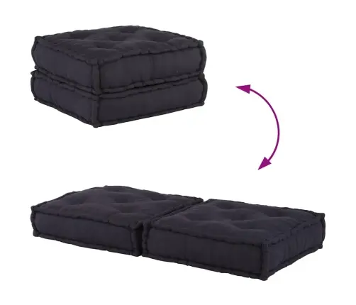 Modular Puffe Antracīta 140X70X36 Audums Vidaxl