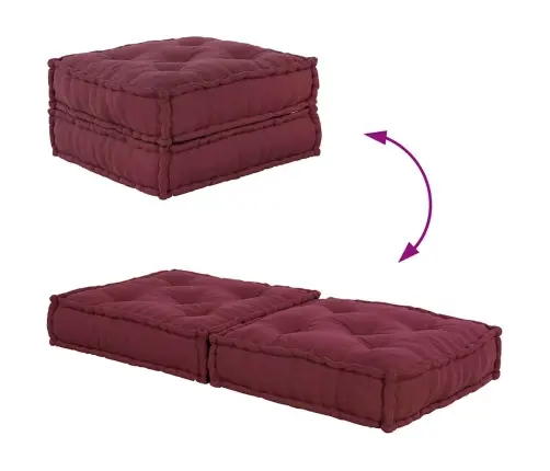 Modulārais Pouff Maroon 70X70X36 Audums Vidaxl