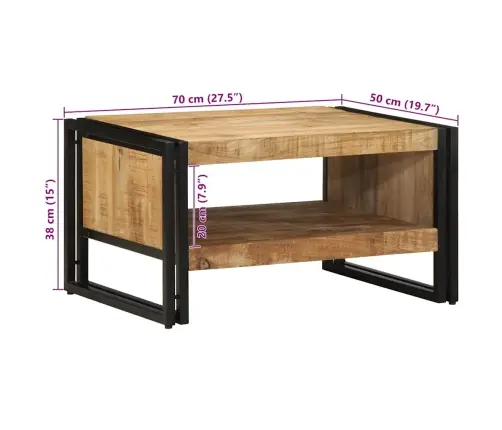 Kafijas Galdiņš 70X50X38 Cm Masīvkoka Mango Vidaxl