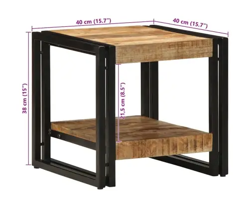 Kafijas Galdiņš 40X50X38 Cm Cieta Rupja Koka Mango Vidaxl