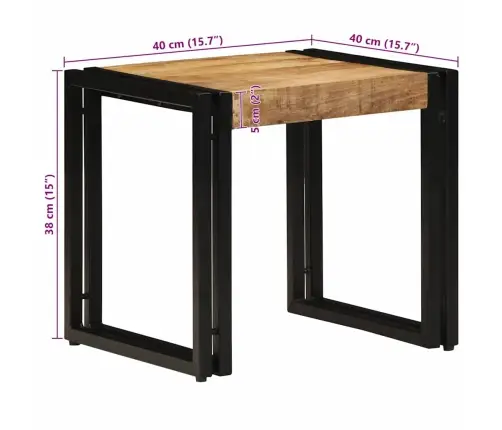 Kohvilaud Pruun 40 X 40 X 38 Cm Mangopuit