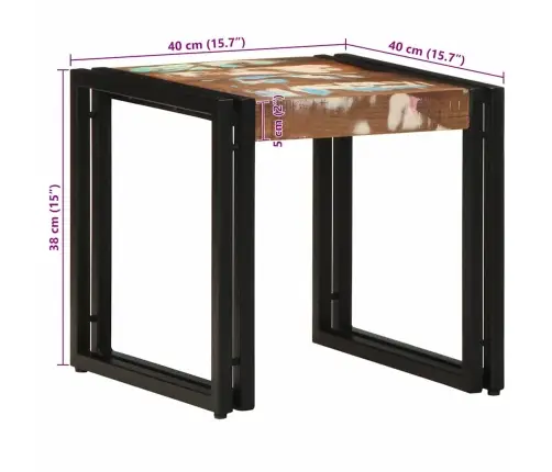 Kavos Staliukas 40 X 40 X 38 Cm Perdirbtos Medienos Masyvas