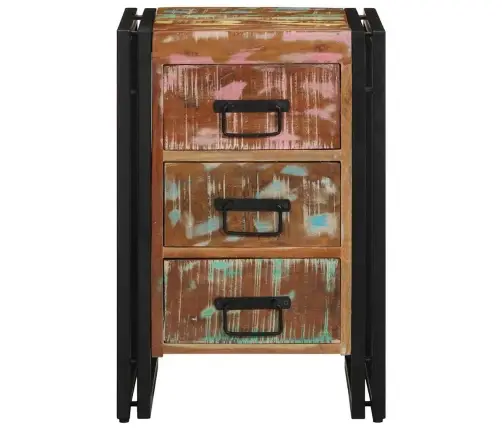 Krāsains Naktsgaldiņš 40X35X50 Cm No Pārstrādāta Masīvkoka Vidaxl