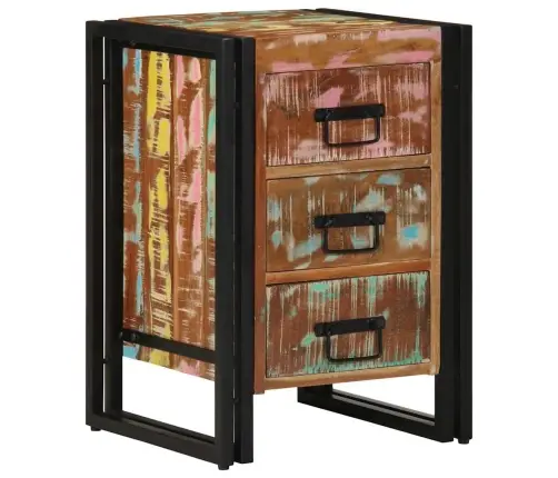 Krāsains Naktsgaldiņš 40X35X50 Cm No Pārstrādāta Masīvkoka Vidaxl