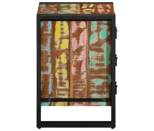 Krāsains Naktsgaldiņš 40X35X50 Cm No Pārstrādāta Masīvkoka Vidaxl