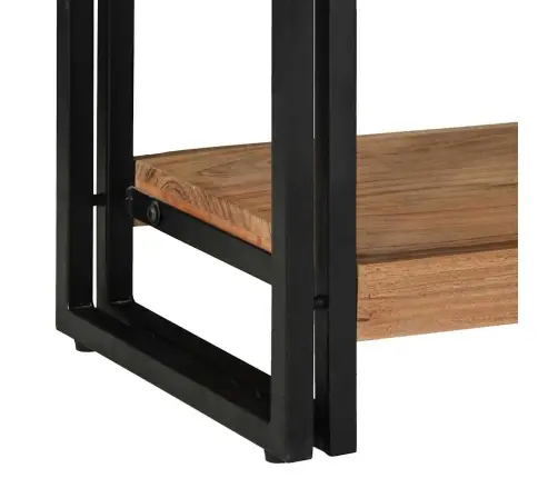Konsoles Galds Melns 90X33X75 Cm Cietais Akācijas Koks Un Metāls Vidaxl