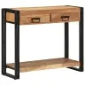 Konsoles Galds Melns 90X33X75 Cm Cietais Akācijas Koks Un Metāls Vidaxl