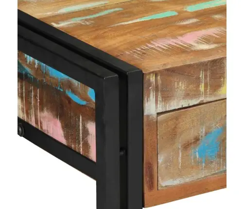 Konsoles Galds Daudzkrāsains Cieta Atjaunota Koksne Un Metāls Vidaxl