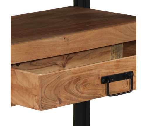Galds Melns 120X33X75 Cm No Solidā Akācijas Koka Un Metāla Vidaxl