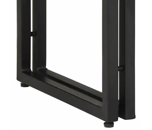 Galds Melns 120X33X75 Cm No Solidā Akācijas Koka Un Metāla Vidaxl