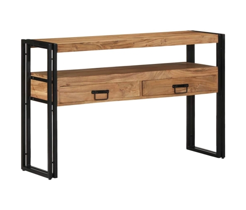 Galds Melns 120X33X75 Cm No Solidā Akācijas Koka Un Metāla Vidaxl