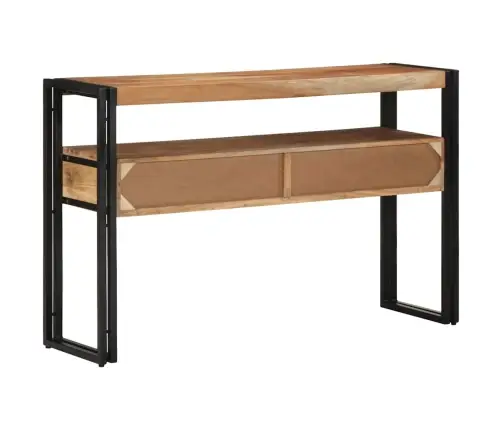 Galds Melns 120X33X75 Cm No Solidā Akācijas Koka Un Metāla Vidaxl