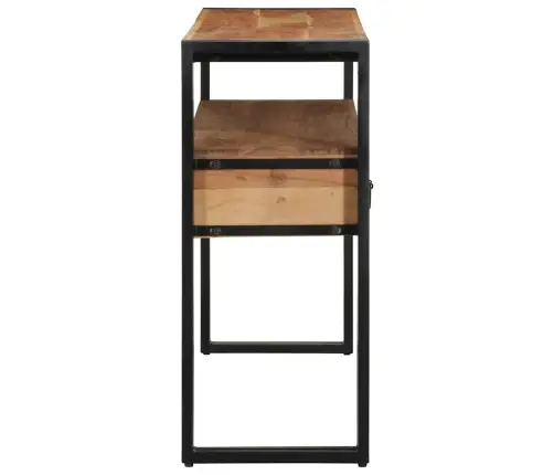 Galds Melns 120X33X75 Cm No Solidā Akācijas Koka Un Metāla Vidaxl