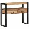 Consoles Galds Melns 90X33X75 Cm Cietā Akācijas Koka Un Metāla Vidaxl