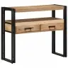 Consoles Galds Melns 90X33X75 Cm Cietā Akācijas Koka Un Metāla Vidaxl