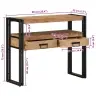 Consoles Galds Melns 90X33X75 Cm Cietā Akācijas Koka Un Metāla Vidaxl
