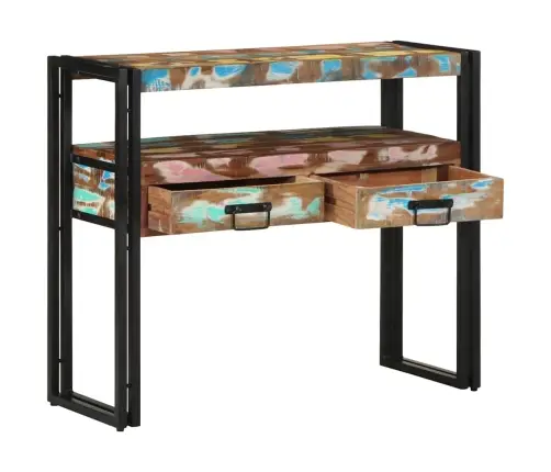 Beigu Galdiņi Daudzkrāsains 90X33X75 Cm Cietā Atjaunota Koka Un Metāla Vidaxl