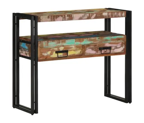 Beigu Galdiņi Daudzkrāsains 90X33X75 Cm Cietā Atjaunota Koka Un Metāla Vidaxl