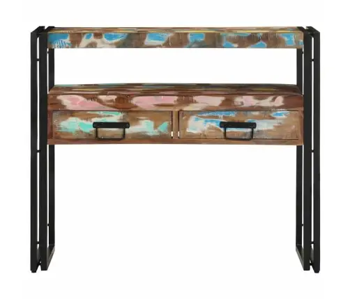 Beigu Galdiņi Daudzkrāsains 90X33X75 Cm Cietā Atjaunota Koka Un Metāla Vidaxl