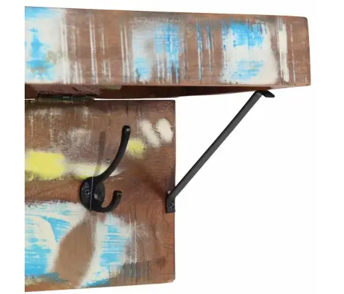 Mēteļu Pakaramais Ar Plauktu, Pie Sienas Stiprināms, No Cieta Atkārtoti Izmantota Koka Un Metāla Vidaxl