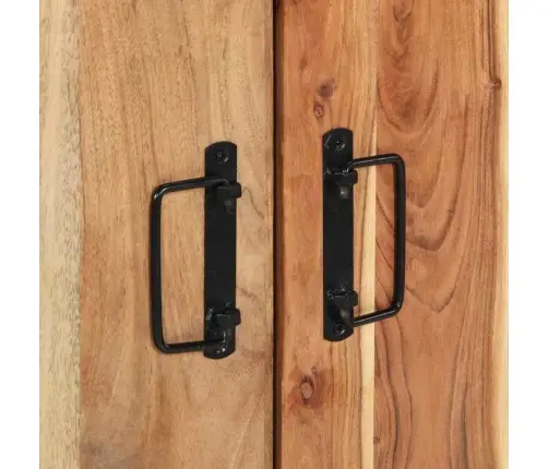 Apavu Skapis Melns 30X30X40 Cm Cietā Akācijas Koka Un Tērauda Vidaxl