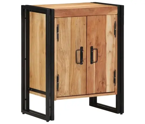 Apavu Skapis Melns 30X30X40 Cm Cietā Akācijas Koka Un Tērauda Vidaxl