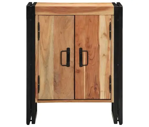 Apavu Skapis Melns 30X30X40 Cm Cietā Akācijas Koka Un Tērauda Vidaxl