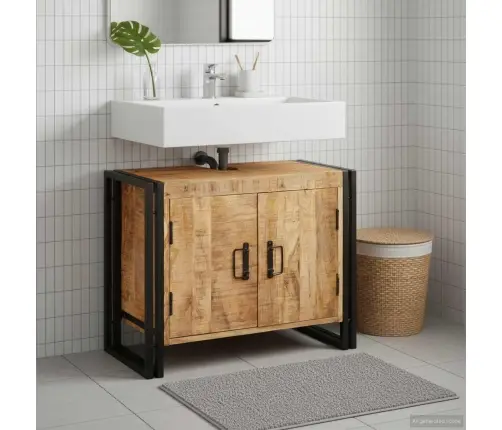 Praustuvo Spintelė Ruda 71 X 33 X 58 Cm Kietas Mango Medis