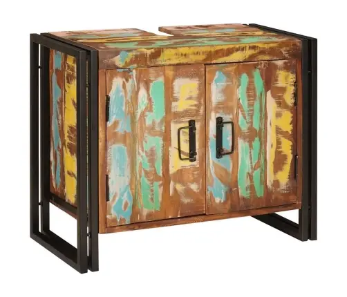 Valamukapp Mitmevärviline 71 X 33 X 58 Cm Tugev Taastatud Puit