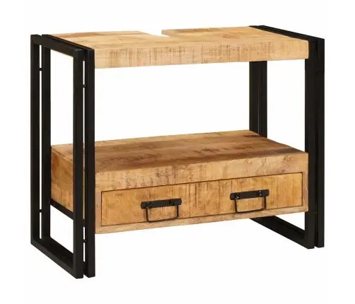 Vannasistabas Izlietnes Skapītis Cieta Mango Koksne, Dzelzs Vidaxl