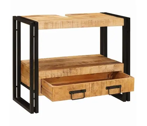 Vannasistabas Izlietnes Skapītis Cieta Mango Koksne, Dzelzs Vidaxl