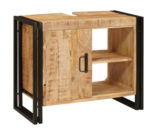 Vannasistabas Izlietnes Skapītis Cieta Mango Koksne, Dzelzs Vidaxl