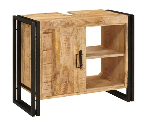 Vannasistabas Izlietnes Skapītis Cieta Mango Koksne, Dzelzs Vidaxl