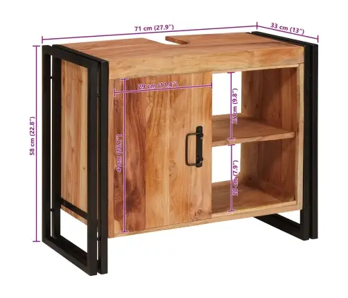 Valamukapp Riiuliga Pruun 71 X 33 X 58 Cm Tugev Akatsiapuu