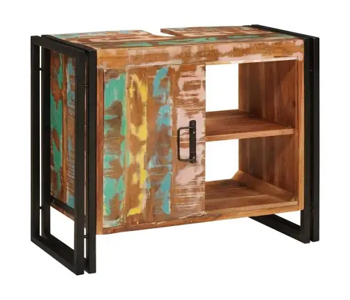 Valamukapp Mitmevärviline 71 X 33 X 58 Cm Tugev Taastatud Puit