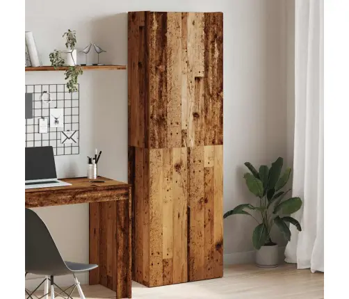 Augstais Skapītis, Veca Koka, 60X32X190 Cm, Inženierijas Koks Vidaxl