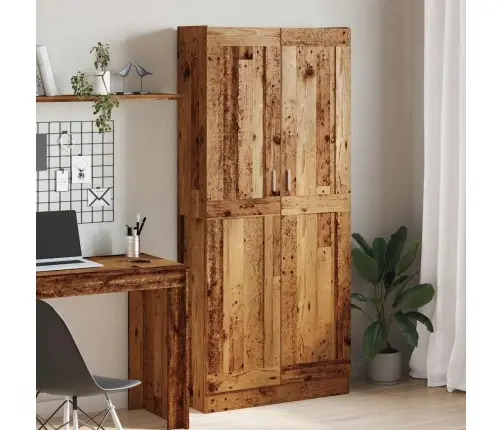 Highboard Old Wood 82,5X30,5X185 Cm Engineered Wood