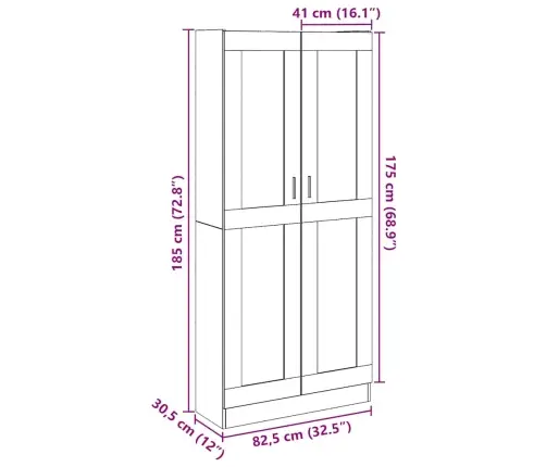 Highboard Artisan Ąžuolas 82,5X30,5X185 Cm Inžinerinė Mediena