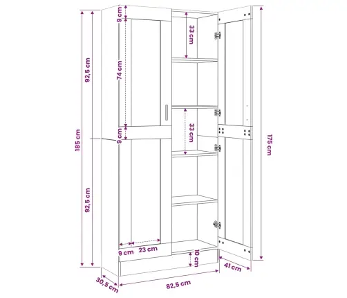 Highboard Artisan Ąžuolas 82,5X30,5X185 Cm Inžinerinė Mediena