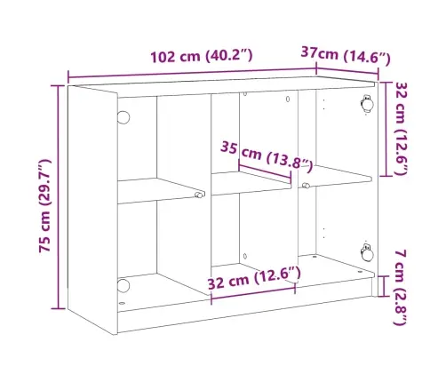 Puhvetkapp, Käsitöötamm, 102X37X75,5 Cm Tehispuit Puhvetkapp, Käsitöötamm, 102X37X75,5 Cm Tehispuit