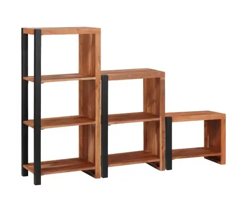 Grāmatu Plaukts 3 Pcs Brūna 50 X 30 X 110 Cm Akācijas Masīvkoks Vidaxl