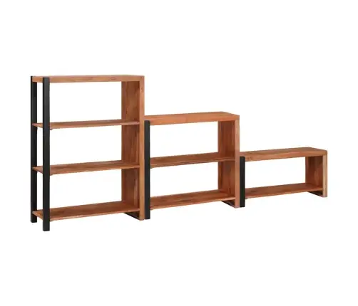 Raamatukapp 3 Pcs Pruun 80 X 30 X 110 Cm Akaatsiapuit