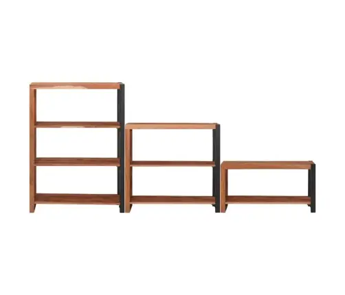 Raamatukapp 3 Pcs Pruun 80 X 30 X 110 Cm Akaatsiapuit