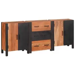 Puse 3 Pcs Brūna 55 X 30 X 75 Cm Akācijas Masīvkoks Vidaxl