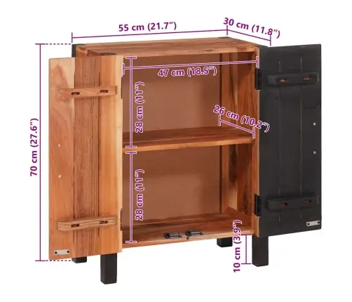 Kõide Sahtliga 3 Pcs Pruun 55 X 30 X 75 Cm Akaatsiapuit