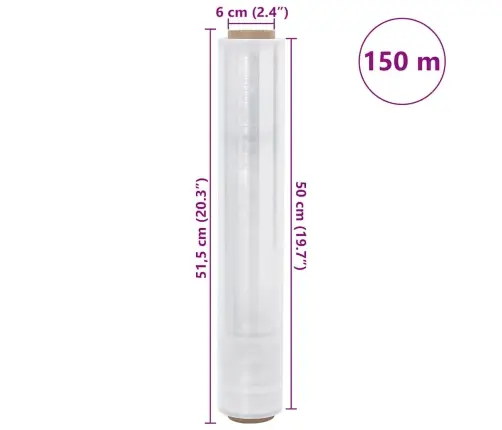 Stretch Film 2 Vnt Skaidri 20 Μm 50 Cm X 150 M