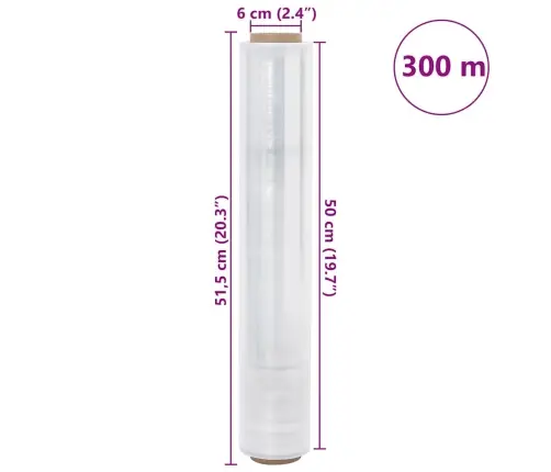 Stretch Film 2 Vnt Skaidri 23 Μm 50 Cm X 300 M
