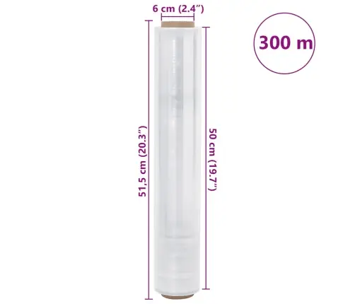 Stretch Film 6 Vnt Skaidri 17 Μm 50 Cm X 300 M