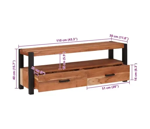 Mediju Uzglabāšanas Skapji Un Plaukti Brūna 110 X 30 X 40 Cm Vidaxl